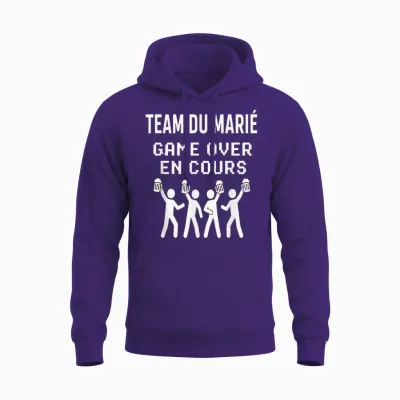 Humour Evg Team Du Marié Game Over En Cours Cadeau Fête Unisex Hoodie - Purple