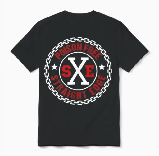 Vegan, Punk, Straight Edge, Straight Edge Unisex T-Shirt in Black