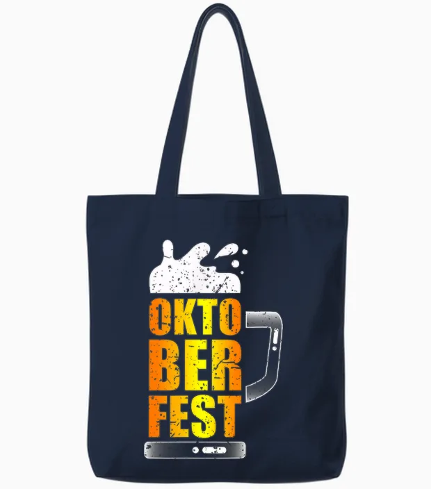 Oktoberfest 2024 Funny Beer Mug Oktoberfest Costume T-Shirt, Black, S Tote Bags in Navy