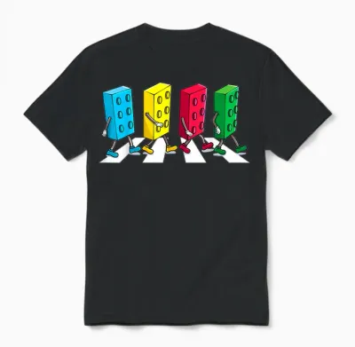 Master Builder Colourful Building Blocks Streets Boys Kids T-Shirt, Black Unisex T-Shirt - Black