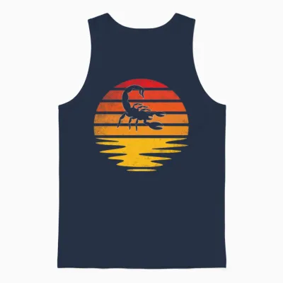 Scorpion Retro Unisex Tank Top - Navy