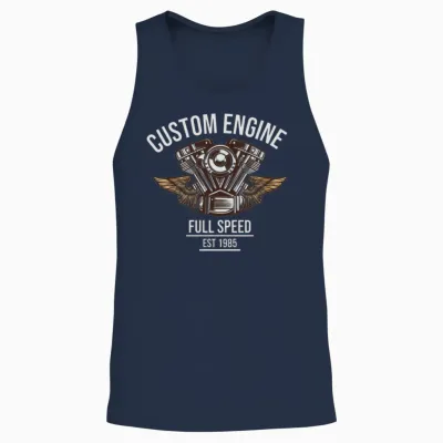 Custom Engine Unisex Tank Top - Navy