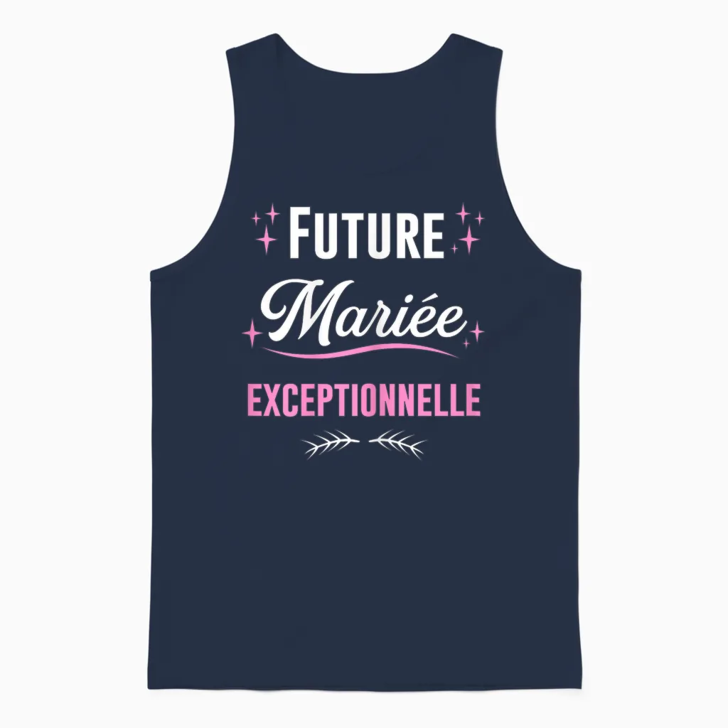 Future Bride Outstanding Wedding Evjf T-Shirt, Black Unisex Tank Top in Navy