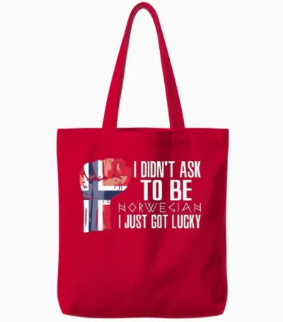 Norwegian Pride Norway Flag Grown Norwegian Roots Tote Bags - Red