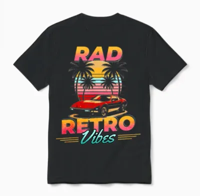 Rad Retro Vibes Unisex T-Shirt - Black