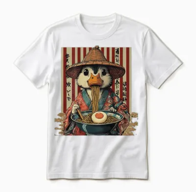 Backprint Japan Aesthetic Ramen Nudeln Urban Streetwear Unisex T-Shirt - White