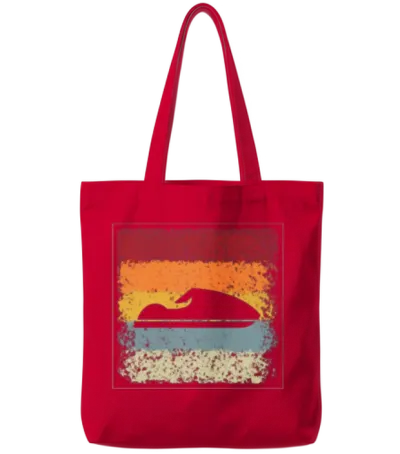 Jetski Retro Tote Bags - Red