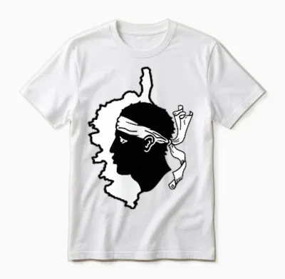 Corsica on the Heart - Head De Maure T-Shirt, Blue Unisex T-Shirt - White