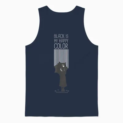 Wednesday Black Is My Happy Color Quote Unisex Tank Top - Navy
