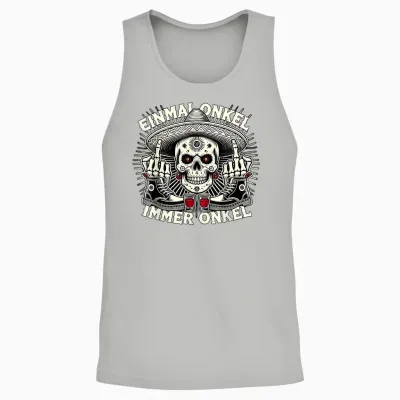 La Familia Los Tioz 2025 T-Shirt with German Text "einmal Onkel, Immer Onkel Unisex Tank Top - Ash