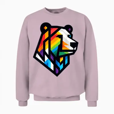 Rainbow Bear Pride Lgbt Unisex Sweatshirt - Light Pink