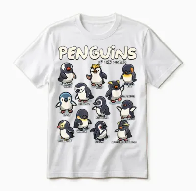 Penguin Penguins Animals of the World Penguin Lovers Unisex T-Shirt - White