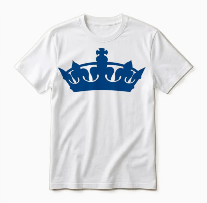Blue Crown Unisex T-Shirt in White