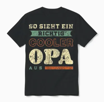 Richtig Cooler Opa, Vatertag, Retro-Vintage-Look Unisex T-Shirt - Black