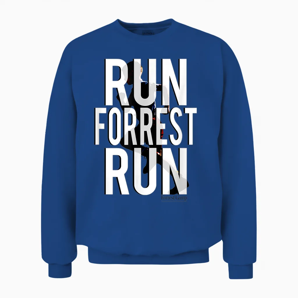 Forrest Gump Run Forrest Run Silhouette T-Shirt, Blue, S Unisex Sweatshirt in Royal