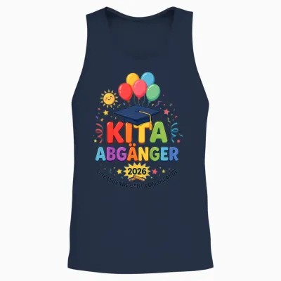 Kinder Tschüss Kindergarten Hallo Schule Kita Abgänger 2026 Legende Unisex Tank Top - Navy