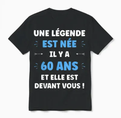 Humour Garçon Légende De 60 Ans Anniversaire 60 Ans Unisex T-Shirt - Black