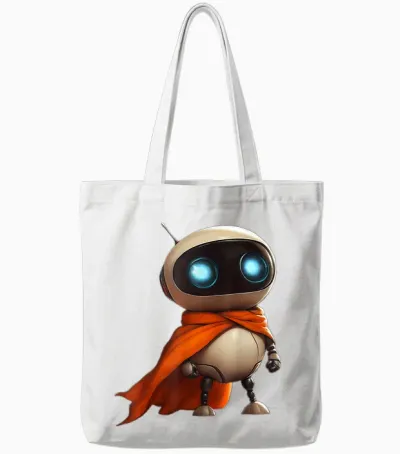 Petit Robot Mignon Déguisé En Super-Héros Tote Bags - White