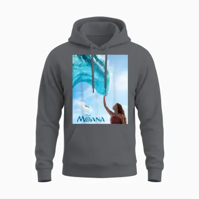Disney Moana Live-Action Movie 2026 Ocean Wave & Logo Unisex Hoodie - Charcoal
