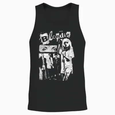 Blondie Punk Zine Collage Vintage Band Langarmshirt Unisex Tank Top - Black