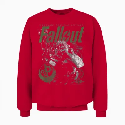 Fallout Video Game Brotherhood of Steel Armor Unisex Sweatshirt - Red