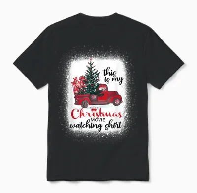 This Is My Christmas Movie Watching Shirt Vintage Red Truck Unisex T-Shirt - Black