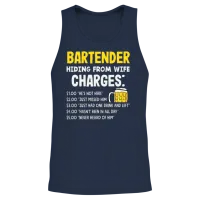 Funny Bartender Quote Design Bartender Gift Unisex Tank Top - Navy – 2