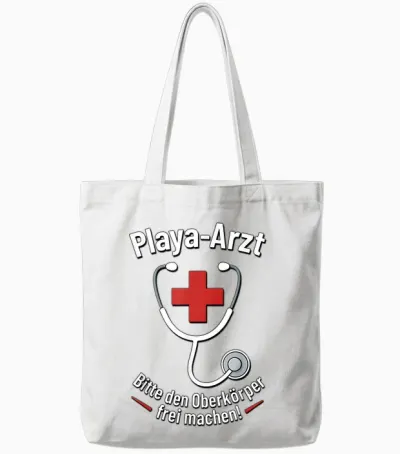 Playa Arzt - Arzt Verkleidung Mallorca - Malle Doc Tote Bags - White