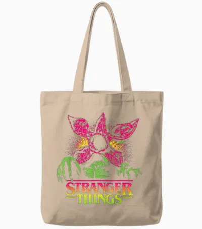 Stranger Things Neon Demogorgon Tote Bags - Natural