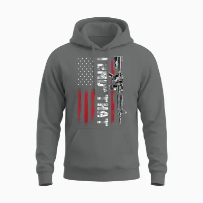 I 2nd That Second Amendment Pro Gun American Flag Patriotic Unisex Hoodie - Graphite Heather