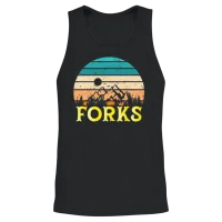 Forks Souvenir Mountains Forks Hike Hiking Trip Unisex Tank Top - Black – 2