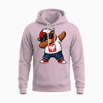 Polnischer Bär Patriotisch Polska Polnisch Dab Kinder 2025 Unisex Hoodie - Light Pink