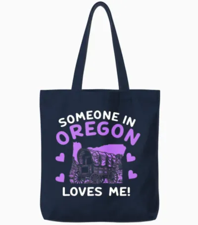 Someone in Oregon Loves Me Tote Bags - Navy