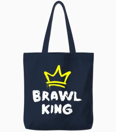Brawl King Gamer Gaming Brawler Brawl T-Shirt, Black Tote Bags - Navy
