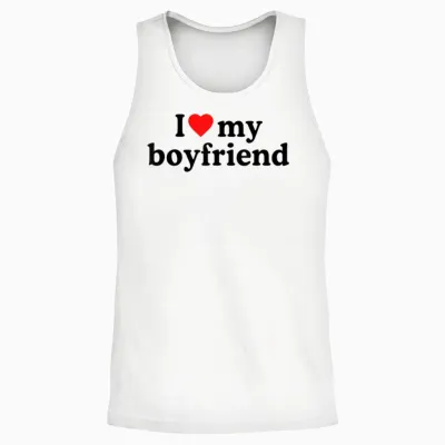 I Love My Bf Boyfriend · I Heart My Bf Valentine's Day Unisex Tank Top - White