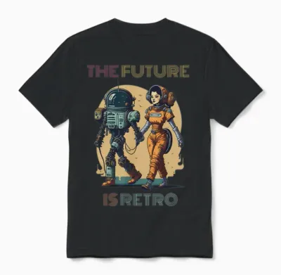 The Future Is Retro Unisex T-Shirt - Black