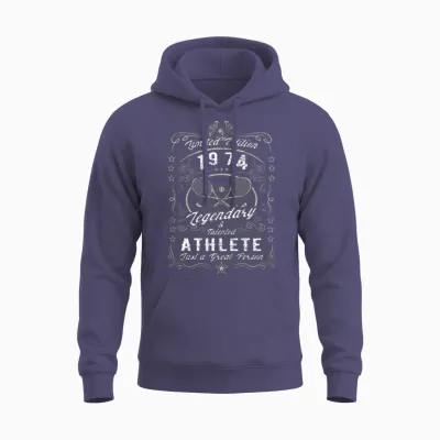Vintage 1974 Tennis Birthday Gift Sport Hobby Unisex Hoodie - Heather Sport Dark Navy