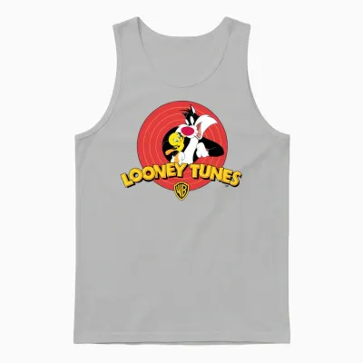 Looney Tunes Sylvester and Tweety Unisex Tank Top - Ash