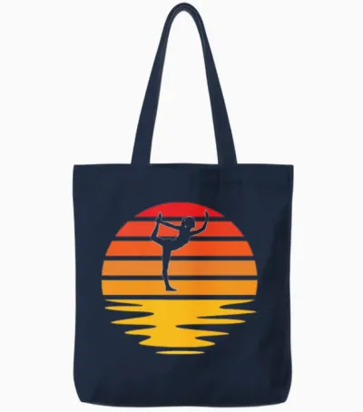 Yoga Retro Tote Bags - Navy