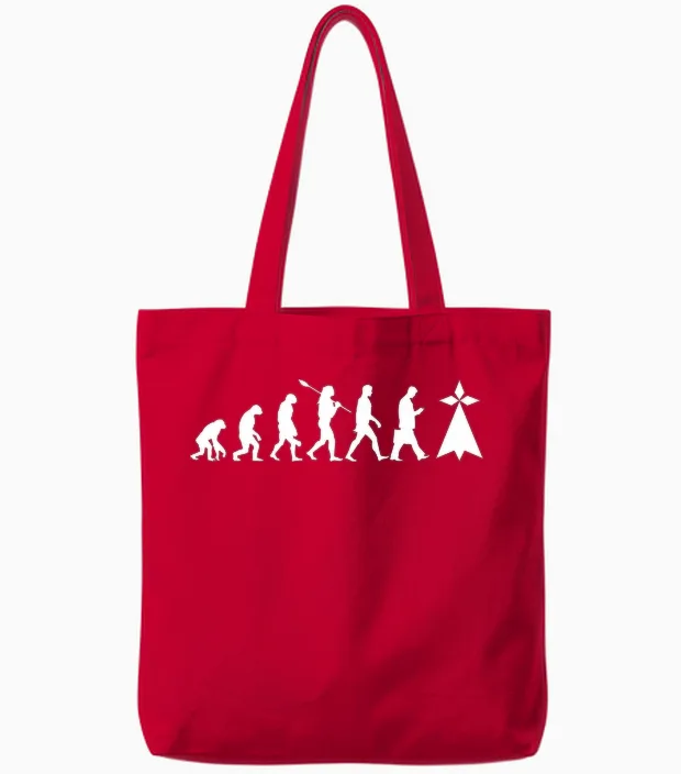 Evolution Humain Bretagne France Région Culture Homme Cadeau T-Shirt Haut De Gamme Tote Bags in Red