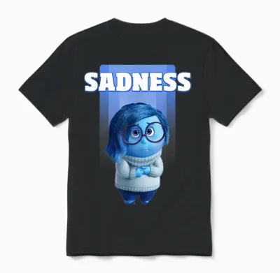 Portrait of Inner Sadness by Disney Pixar T-Shirt, Black, S Unisex T-Shirt - Black