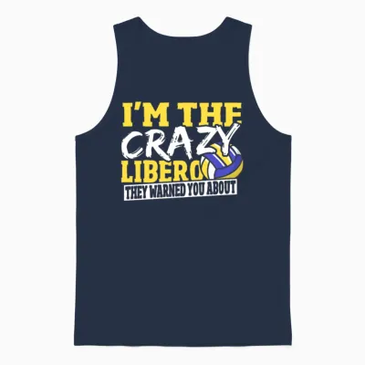 I'm the Crazy Libero They Warned You About Unisex Tank Top - Navy