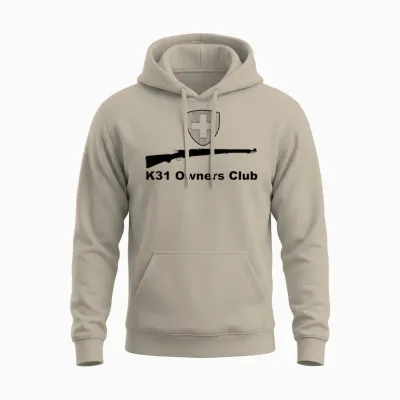 K31 Owners Club Swiss, Gewehr 7,5 K11, Schweiz, Schmidt Unisex Hoodie - Sand