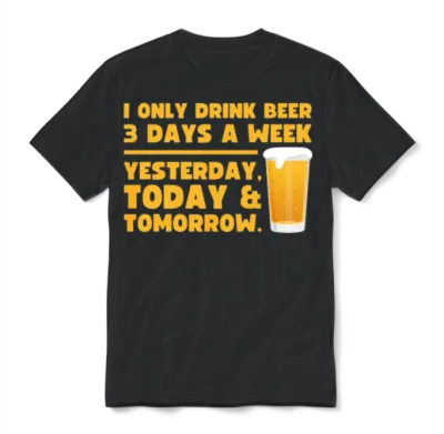 Funny Beer Unisex T-Shirt - Black
