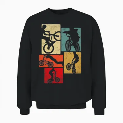 Bicycle Retro Unisex Sweatshirt - Black