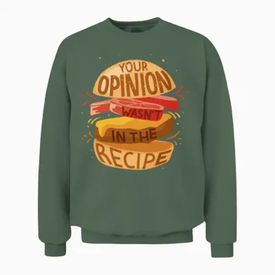 Hamburger Food Funny Unisex Sweatshirt - Military Green