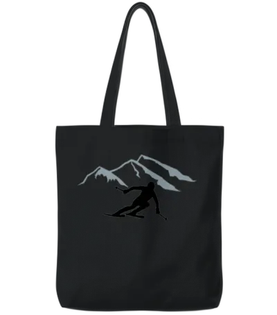 Skiing Tote Bags - Black