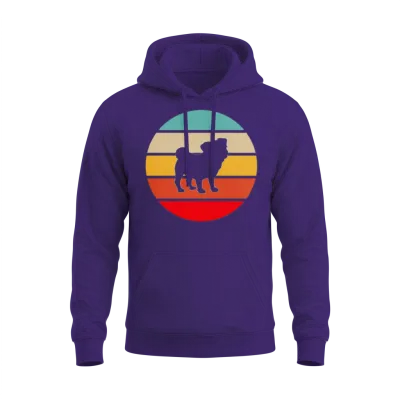 Pug Retro Unisex Hoodie - Purple