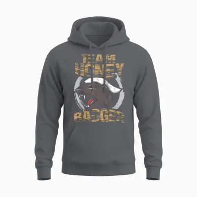 Team Honey Badger | Animal Fans | Honey Badger Lover T-Shirt, Black Unisex Hoodie - Charcoal