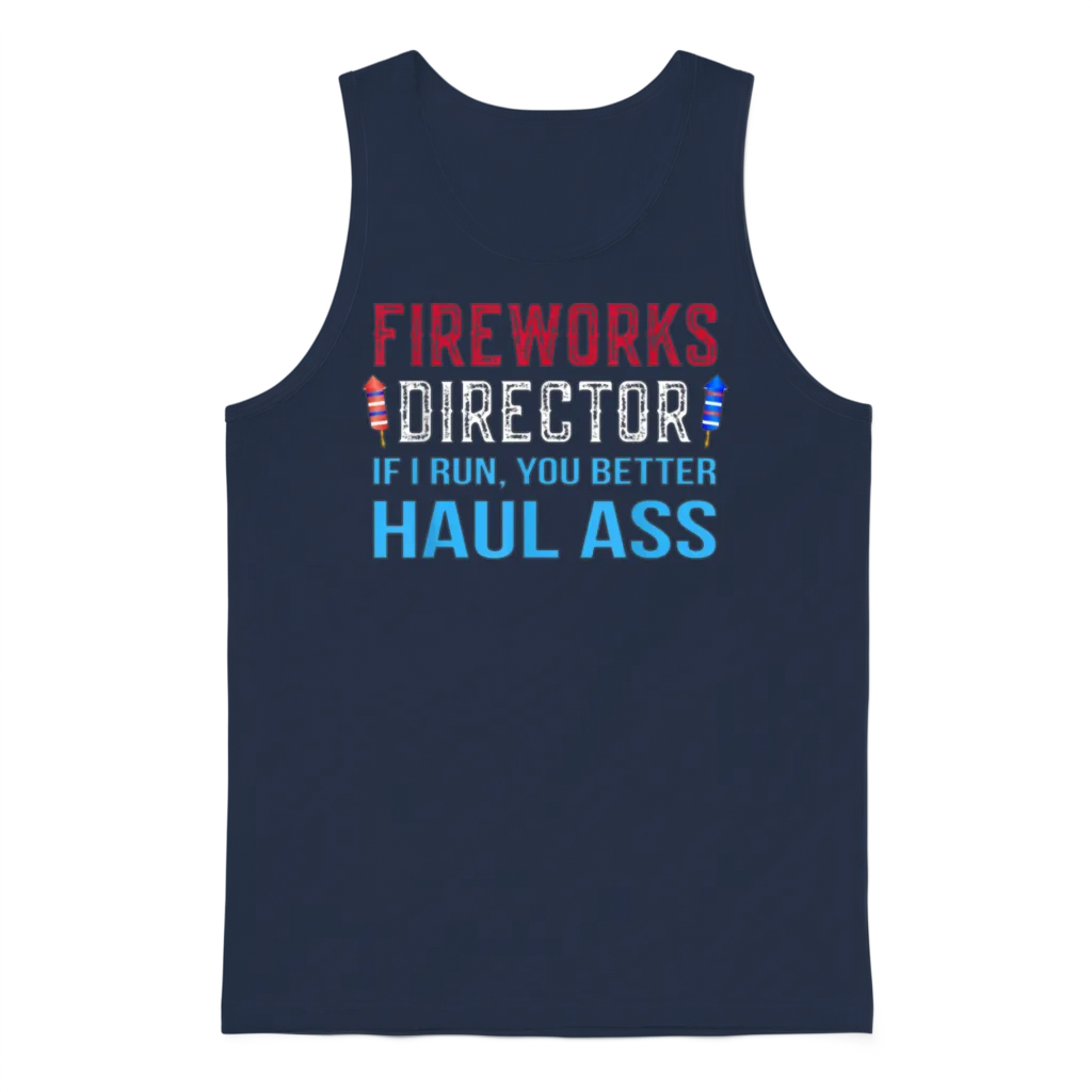 Funny Fireworks Director 4th of July Gifts Unisex Tank Top - Navy